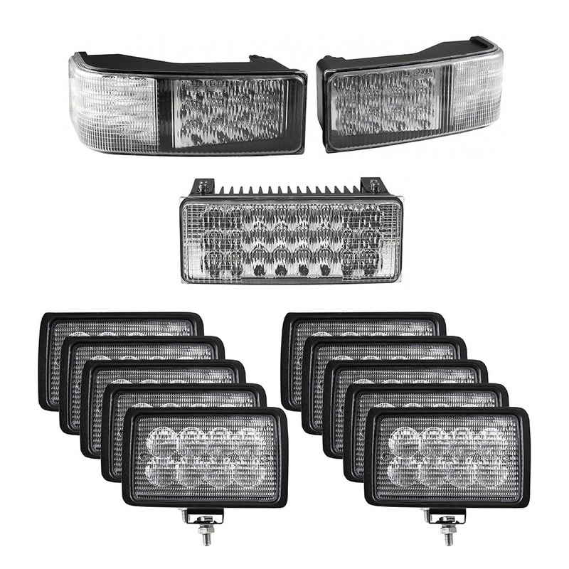 Complete LED Flood Beam Light Kit Fits Case IH STX Tractors - (Pkg. of 13)