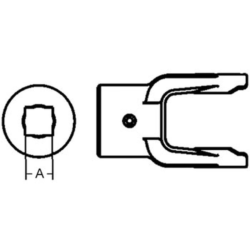 A-804-1418-AI Square Bore Implement Yoke (w/ Set Screw)