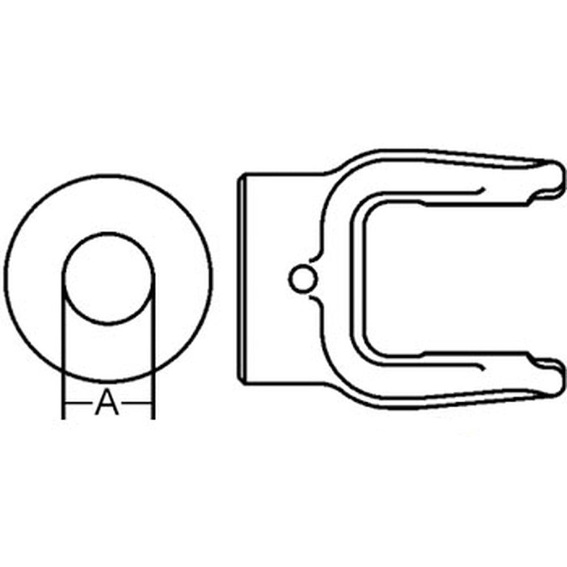 A-802-0620-AI Shear Pin Implement Yoke (w/ 1/4" Pin Hole)