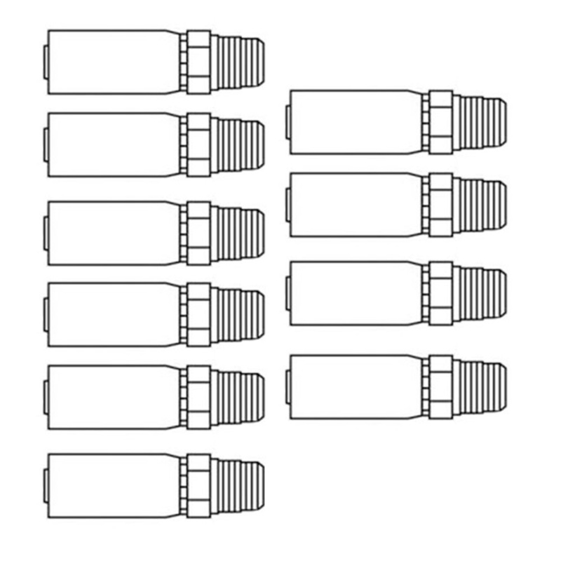 MP-06-04 10-Pack of Rigid Straight Male NPTF Pipe Crimp Fittings