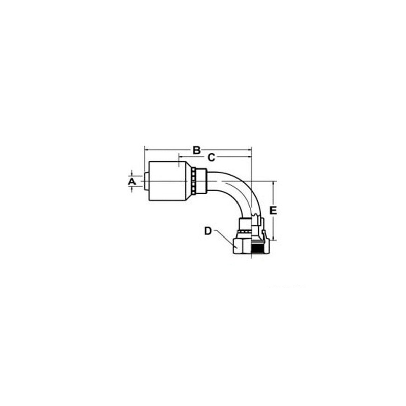 A-FFX90-04-06-W-AI (HW-FFX90) Female "Seal-lok" Swivel 90 Elbow