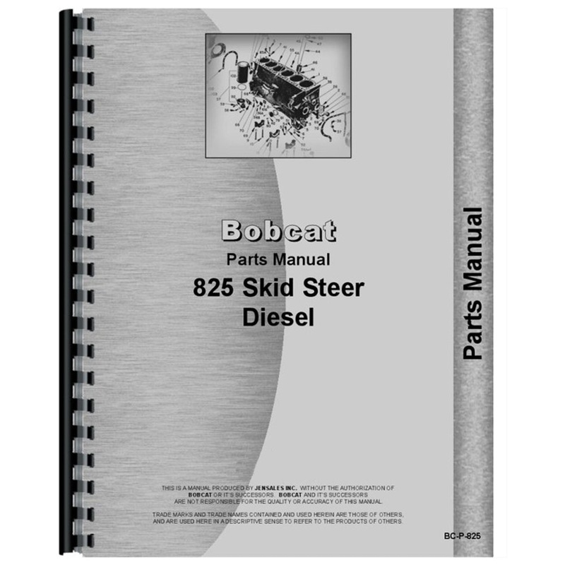 Replacement Parts Manual Fits Bobcat Skid Steer Loader Model: 825