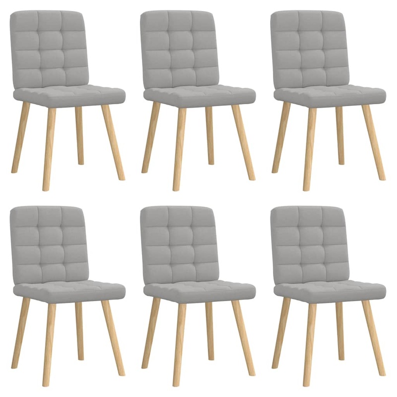 Chaises  manger lot de 6 gris nuage tissu