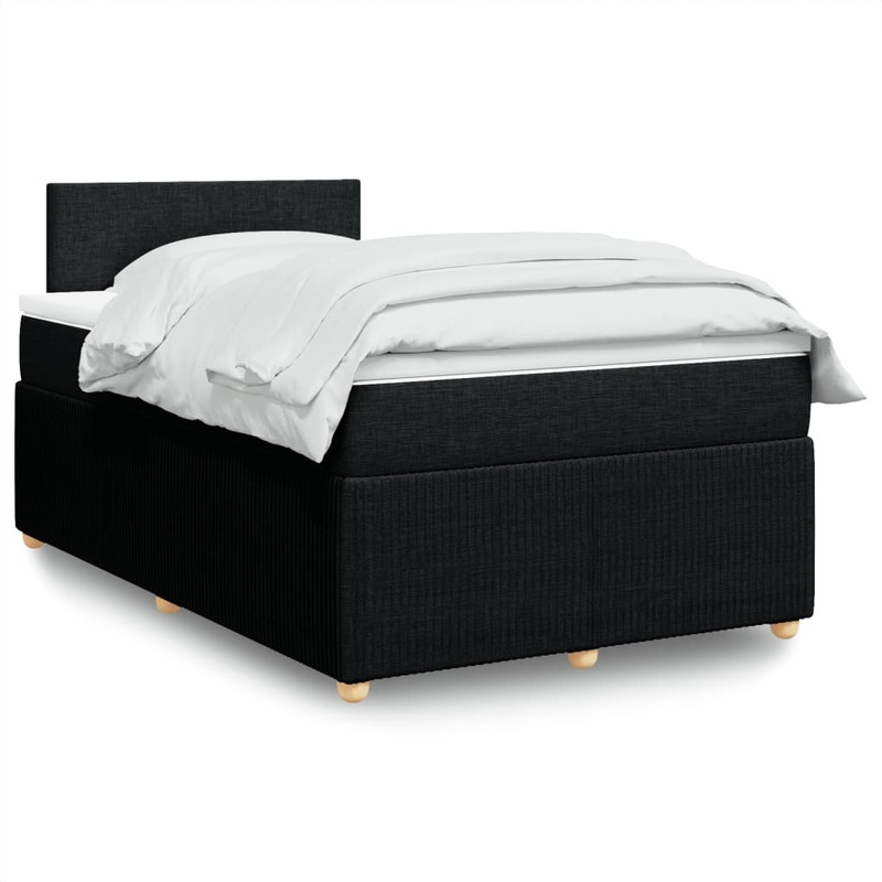 Sommier  lattes de lit avec matelas Noir 120x200 cm Tissu
