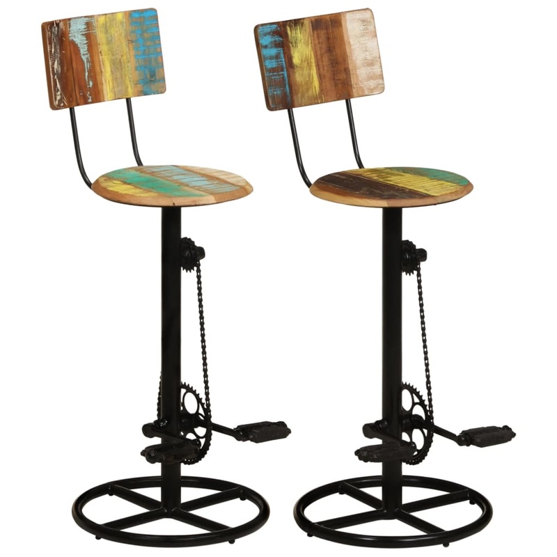 Tabourets de bar lot de 2 bois de rcupration massif